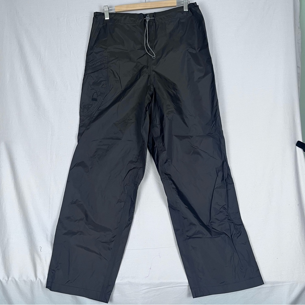 Sierra Designs Black Waterproof Rain Pants Mens Large Pull On Hiking Outdoors